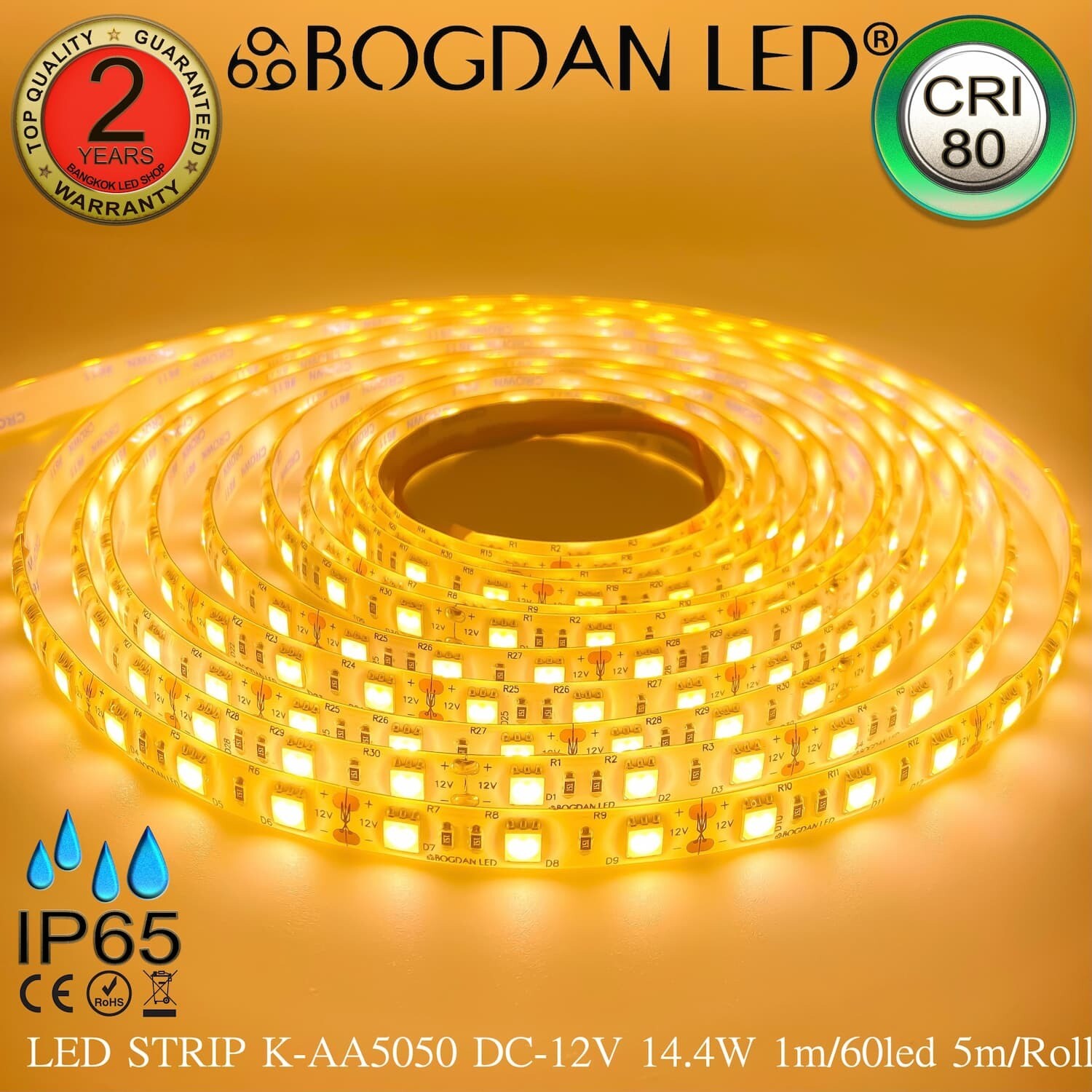LED STRIP K-AA5050-2700K DC-12V IP65 BOGDAN LED LED STRIP K-AA5050-2700K DC-12V IP65 BOGDAN LED