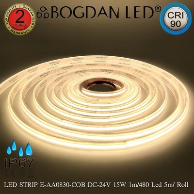 LED STRIP E-AA0830-COB-4000K DC24V IP67 BOGDAN LED LED STRIP E-AA0830-COB-4000K DC24V IP67 BOGDAN LED