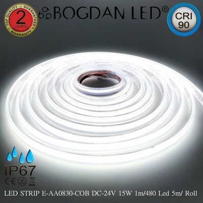 LED STRIP E-AA0830-COB-6500K DC24V IP67 BOGDAN LED LED STRIP E-AA0830-COB-6500K DC24V IP67 BOGDAN LED