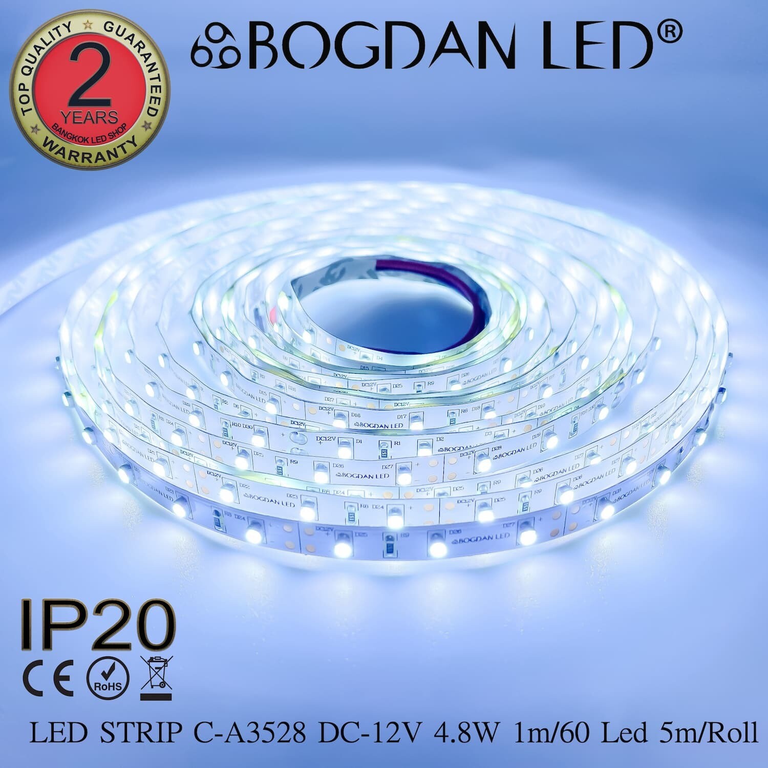 LED STRIP C-A3528-60-15000K DC-12V IP20 BOGDAN LED