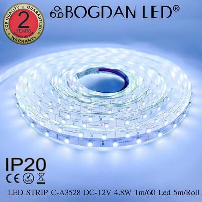 LED STRIP C-A3528-60-15000K DC-12V IP20 BOGDAN LED
