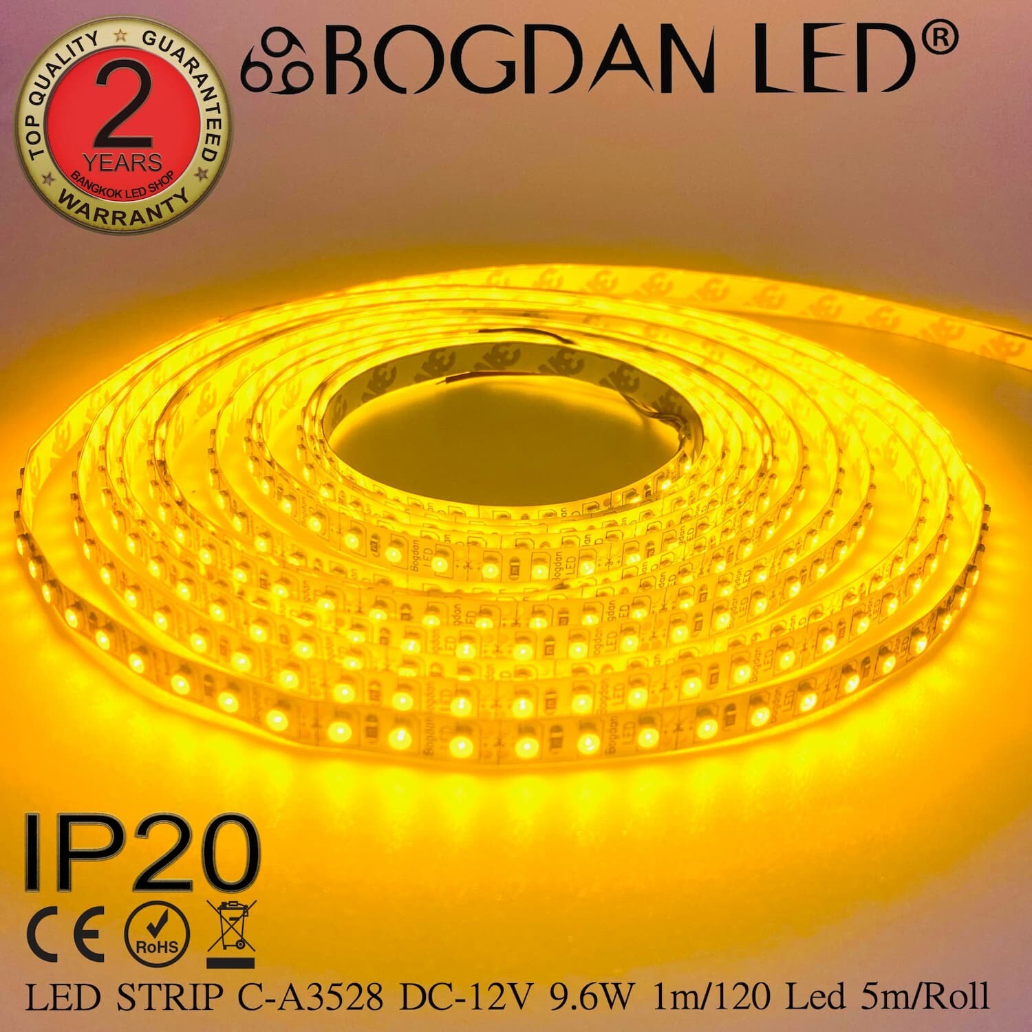 LED STRIP C-A3528-120-YELLOW DC-12V IP20 BOGDAN LED