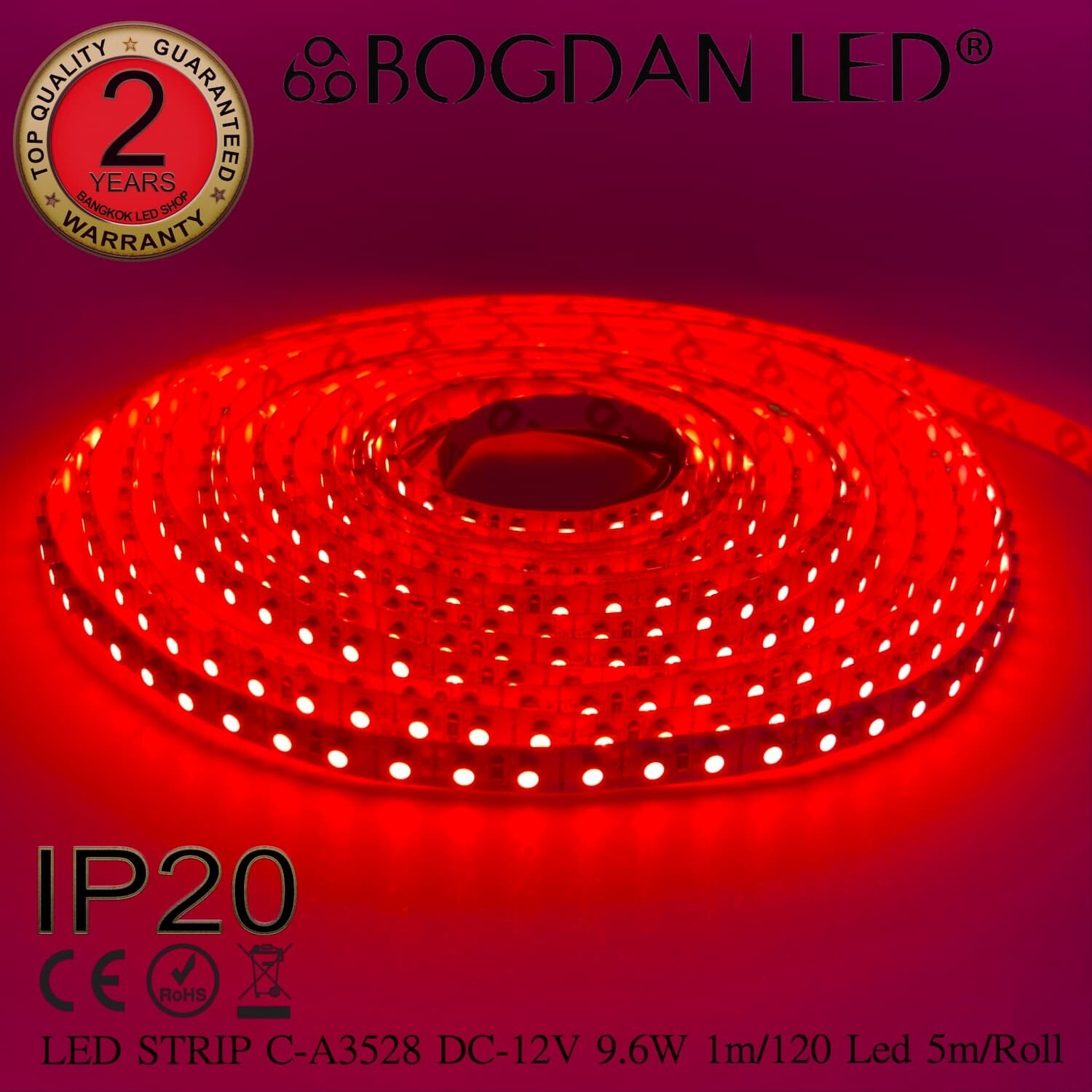 LED STRIP C-A3528-120-RED DC-12V IP20 BOGDAN LED