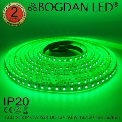 LED STRIP C-A3528-120-GREEN DC-12V IP20 BOGDAN LED
