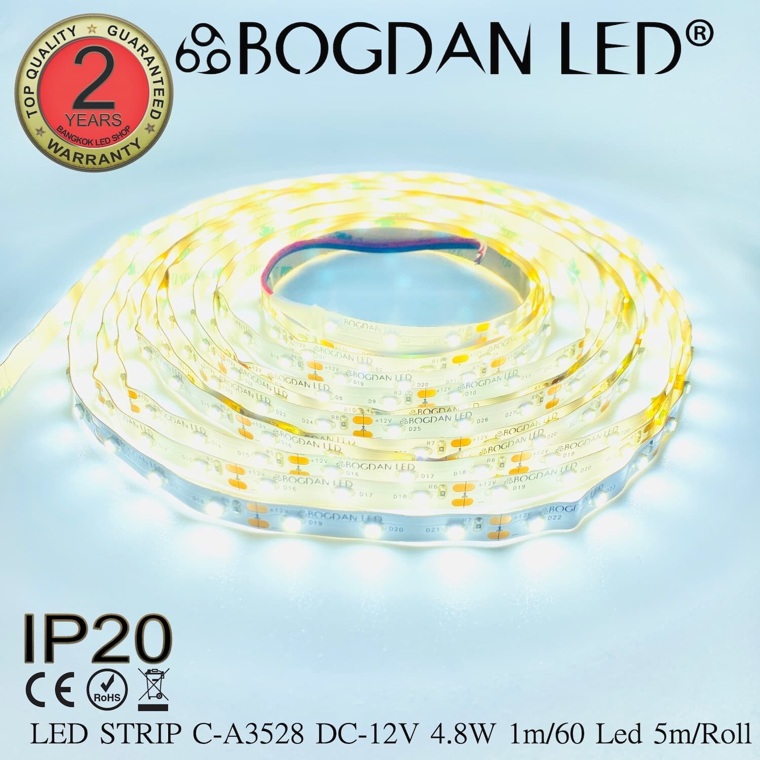 LED STRIP C-A3528-60-6500K DC-12V IP20 BOGDAN LED