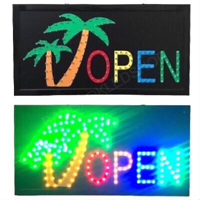 LED SIGN BOARD OPEN coconut tree
