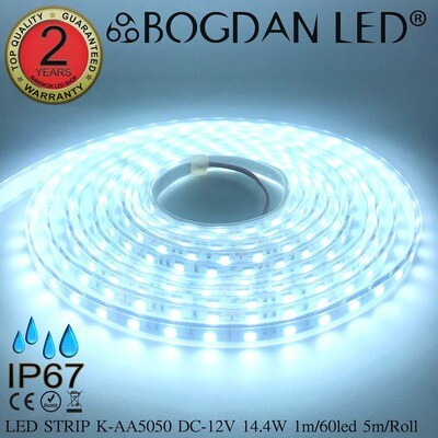 LED STRIP K-AA5050-9000K DC-12V IP67 BOGDAN LED LED STRIP K-AA5050-9000K DC-12V IP67 BOGDAN LED