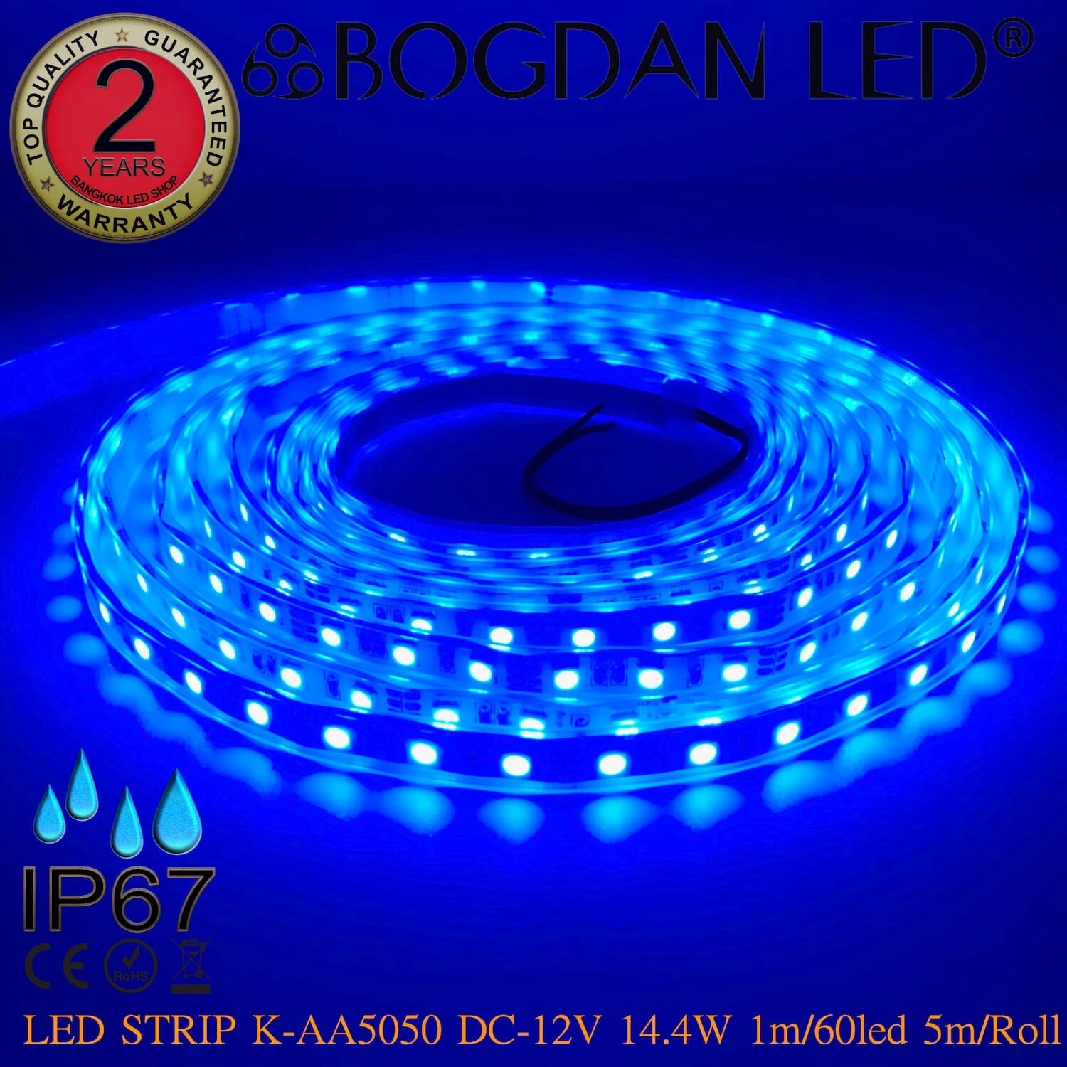 LED STRIP K-AA5050-BLUE DC-12V IP67 BOGDAN LED