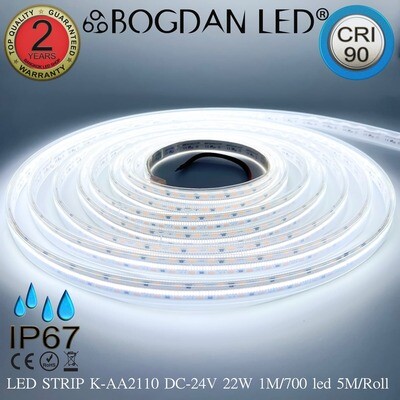 LED STRIP K-AA2110-700-6500K DC-24V IP67 BOGDAN LED