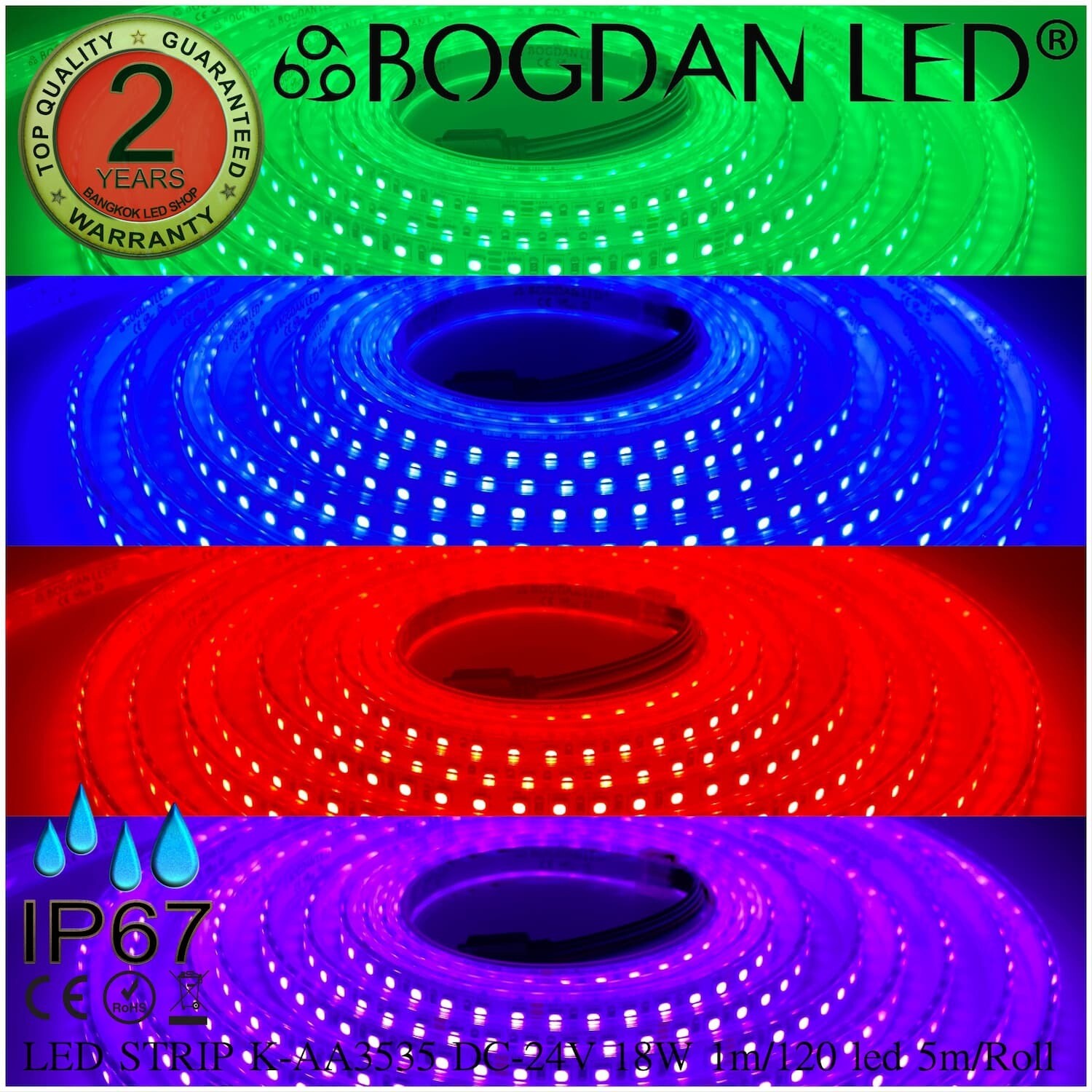 LED STRIP K-AA3535-RGB-24V IP67 BOGDAN LED LED STRIP K-AA3535-RGB-24V IP67 BOGDAN LED