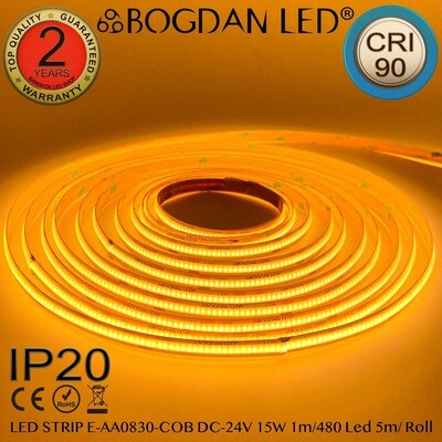 LED STRIP E-AA0830-COB-2400K DC-24V IP20 BOGDAN LED