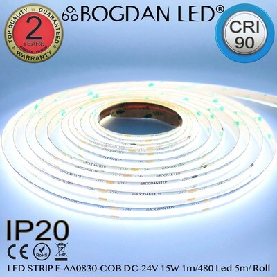 LED STRIP E-AA0830-COB-6500K DC-24V IP20 BOGDAN LED