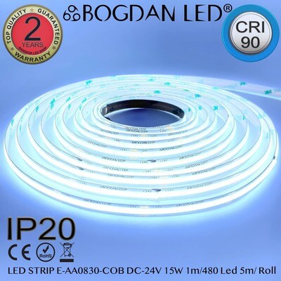 LED STRIP E-AA0830-COB-25000K DC-24V IP20 BOGDAN LED