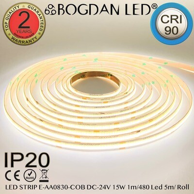 LED STRIP E-AA0830-COB-5000K DC-24V IP20 BOGDAN LED