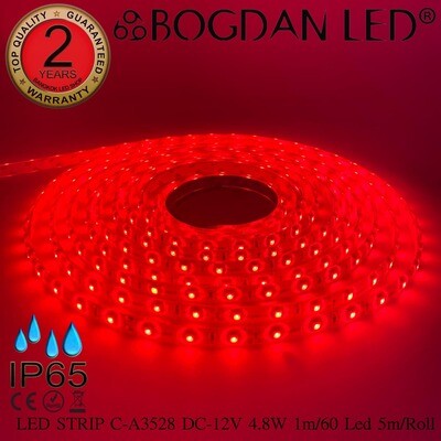 LED STRIP A3528-RED DC-12V IP65 BOGDAN LED LED STRIP A3528-RED DC-12V IP65 BOGDAN LED