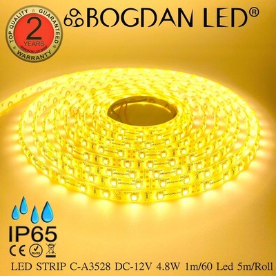 LED STRIP A3528-2800K DC-12V IP65 BOGDAN LED LED STRIP A3528-2800K DC-12V IP65 BOGDAN LED