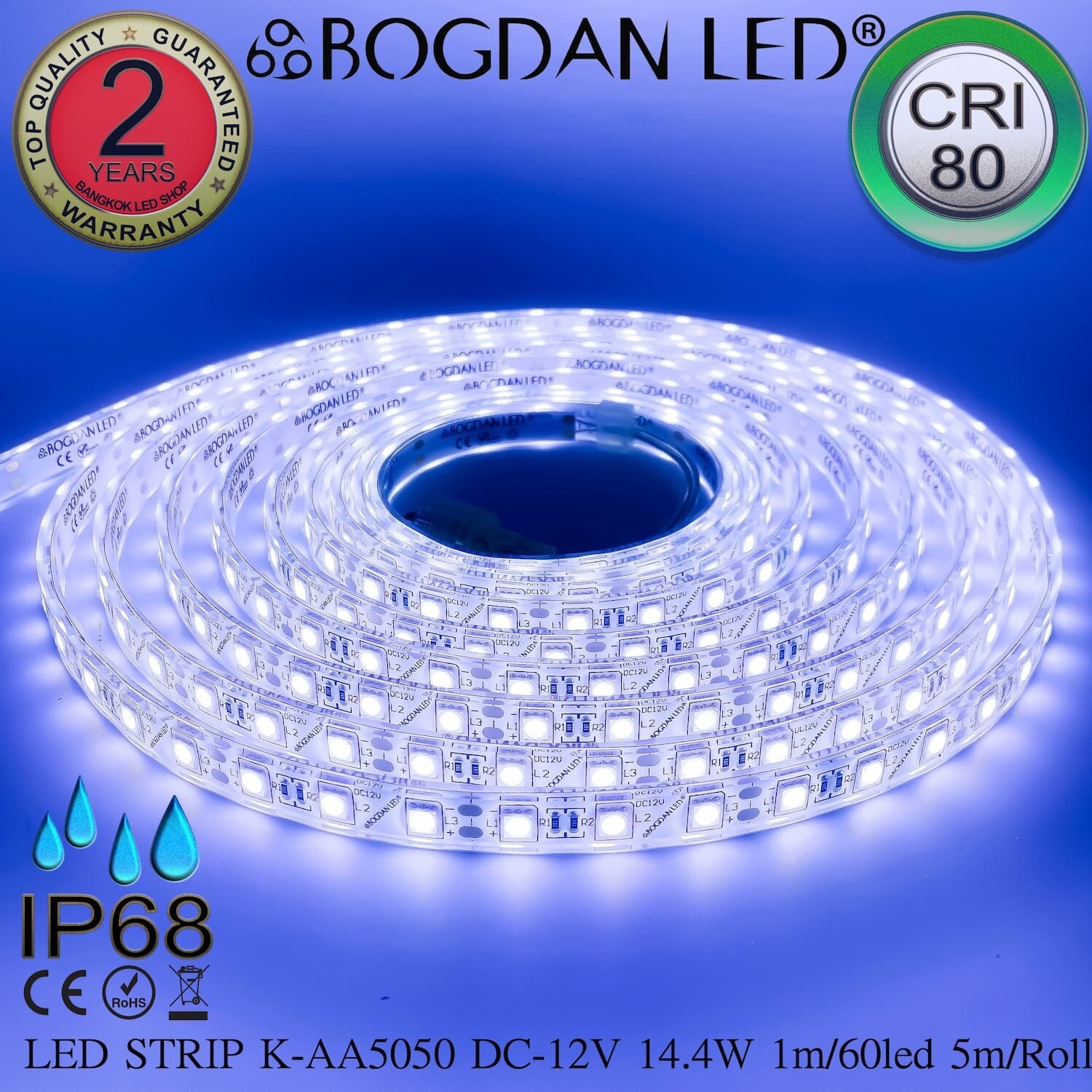 LED STRIP K-AA5050-10000K DC-12V IP68 BOGDAN LED LED STRIP K-AA5050-10000K DC-12V IP68 BOGDAN LED