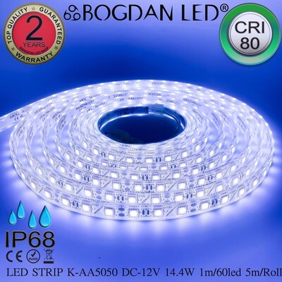 LED STRIP K-AA5050-10000K DC-12V IP68 BOGDAN LED