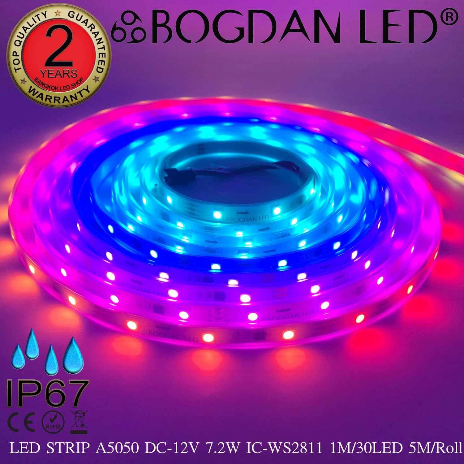 LED STRIP A5050-DC-12V-10L-30LED IC-WS2811 BOGDAN LED