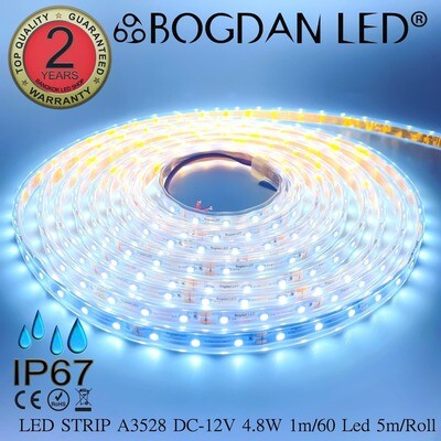 LED STRIP A3528-9000K DC-12V IP67 BOGDAN LED LED STRIP A3528-9000K DC-12V IP67 BOGDAN LED