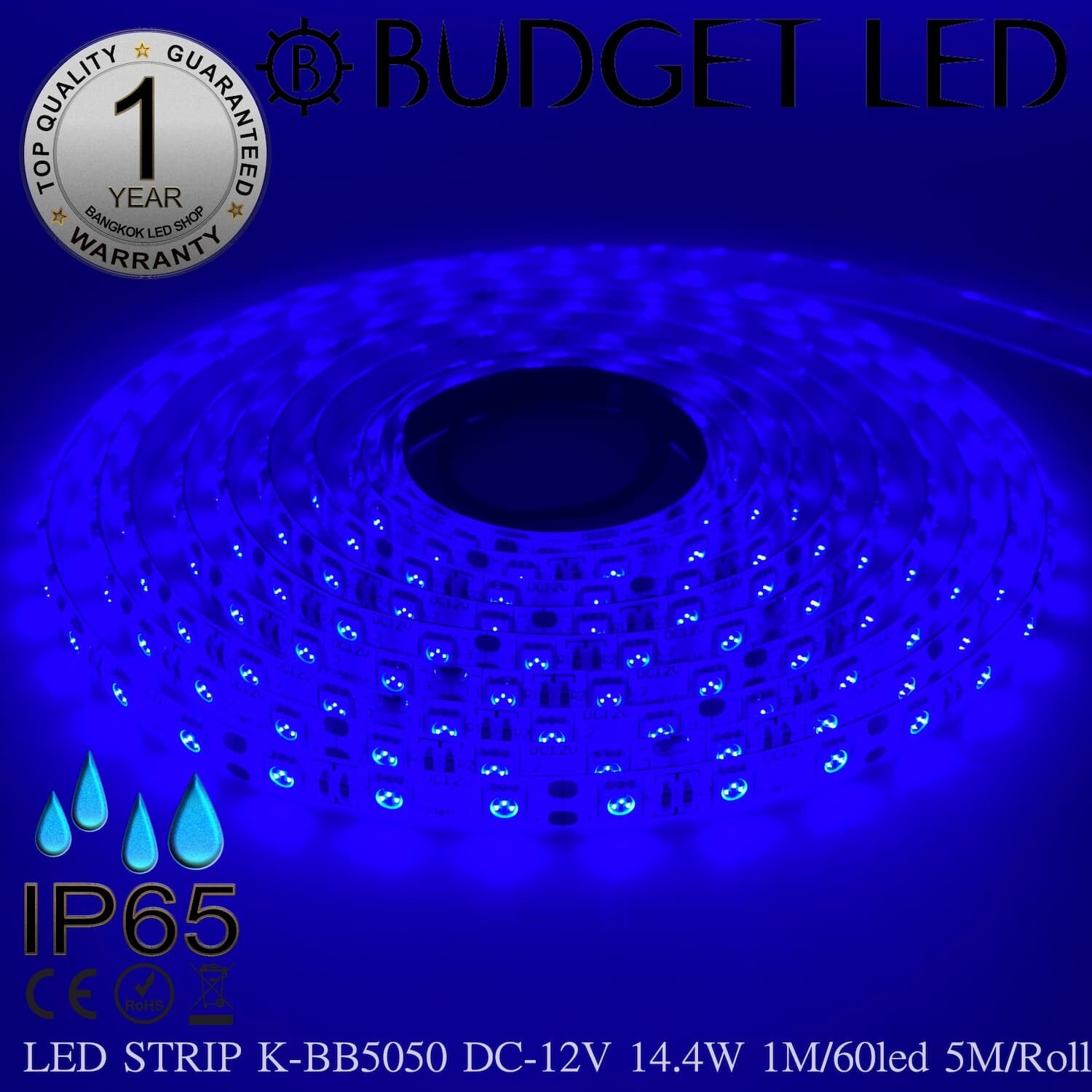 LED STRIP K-BB5050-BLUE DC-12V IP65 BUDGET LED LED STRIP K-BB5050-BLUE DC-12V IP65 BUDGET LED