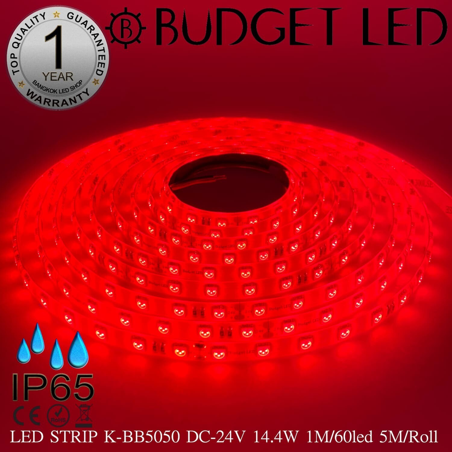 LED STRIP K-BB5050-RED DC-24V IP65 BUDGET LED LED STRIP K-BB5050-RED DC-24V IP65 BUDGET LED