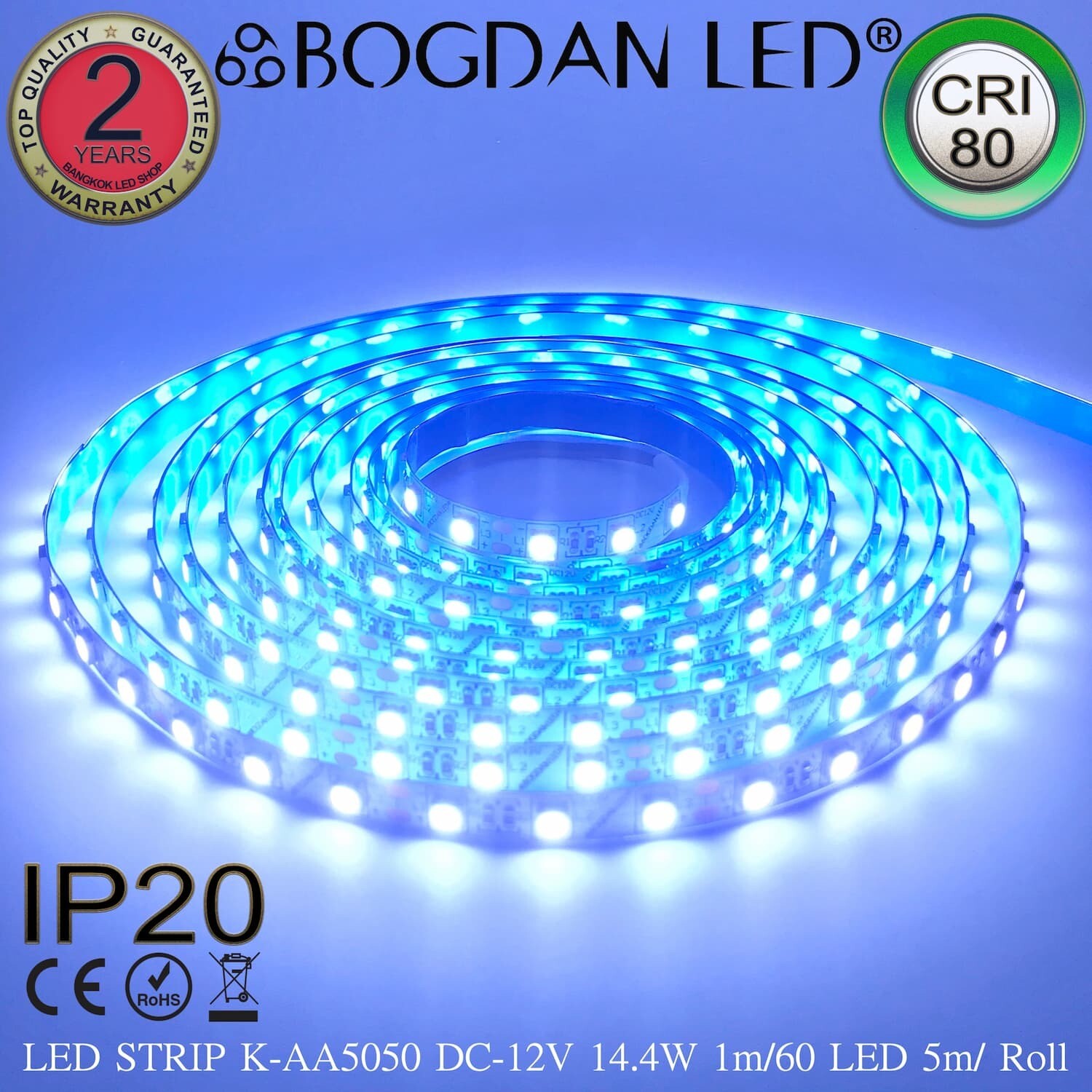LED STRIP K-AA5050-60-10000K DC-12V IP20 BOGDAN LED