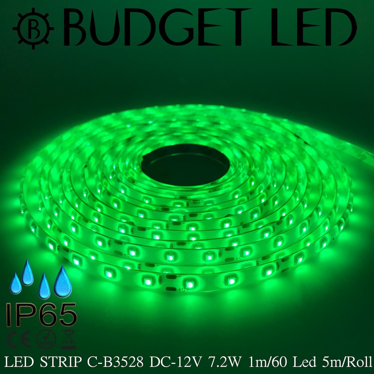 LED STRIP C-B3528-GREEN DC-12V 7.2W