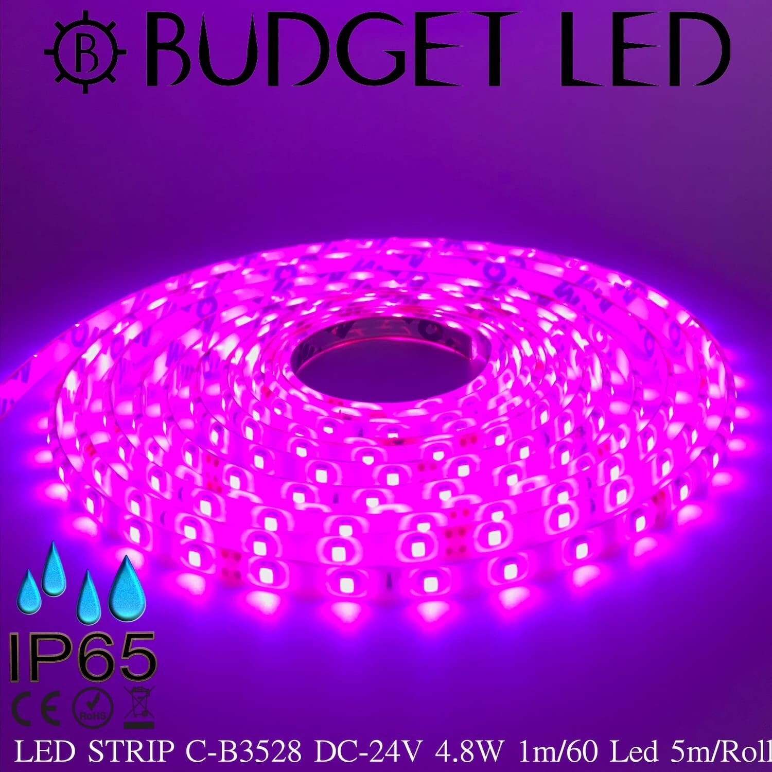 LED STRIP C-B3528-Pink DC-24V 4.8W