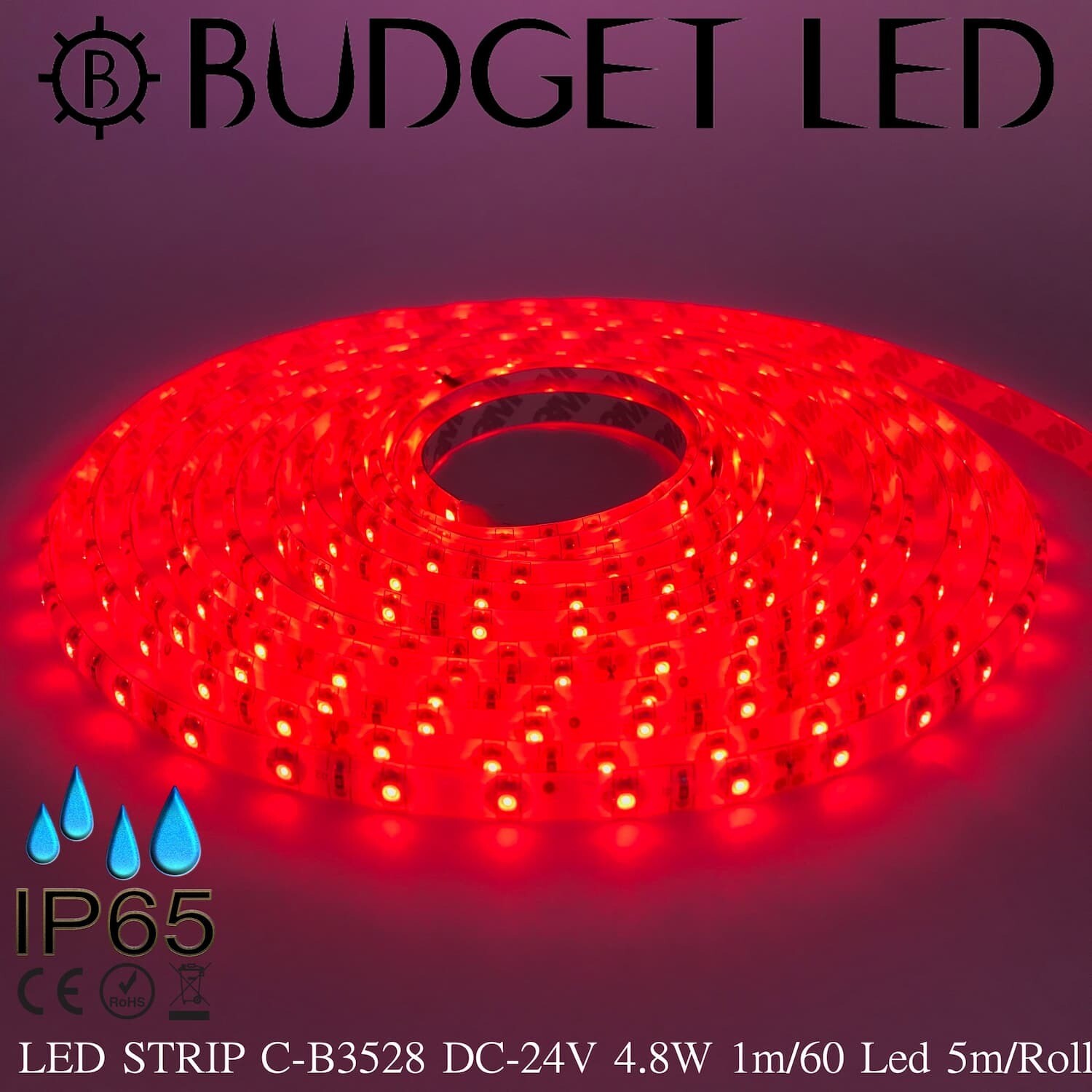 LED STRIP C-B3528-RED DC-24V 4.8W