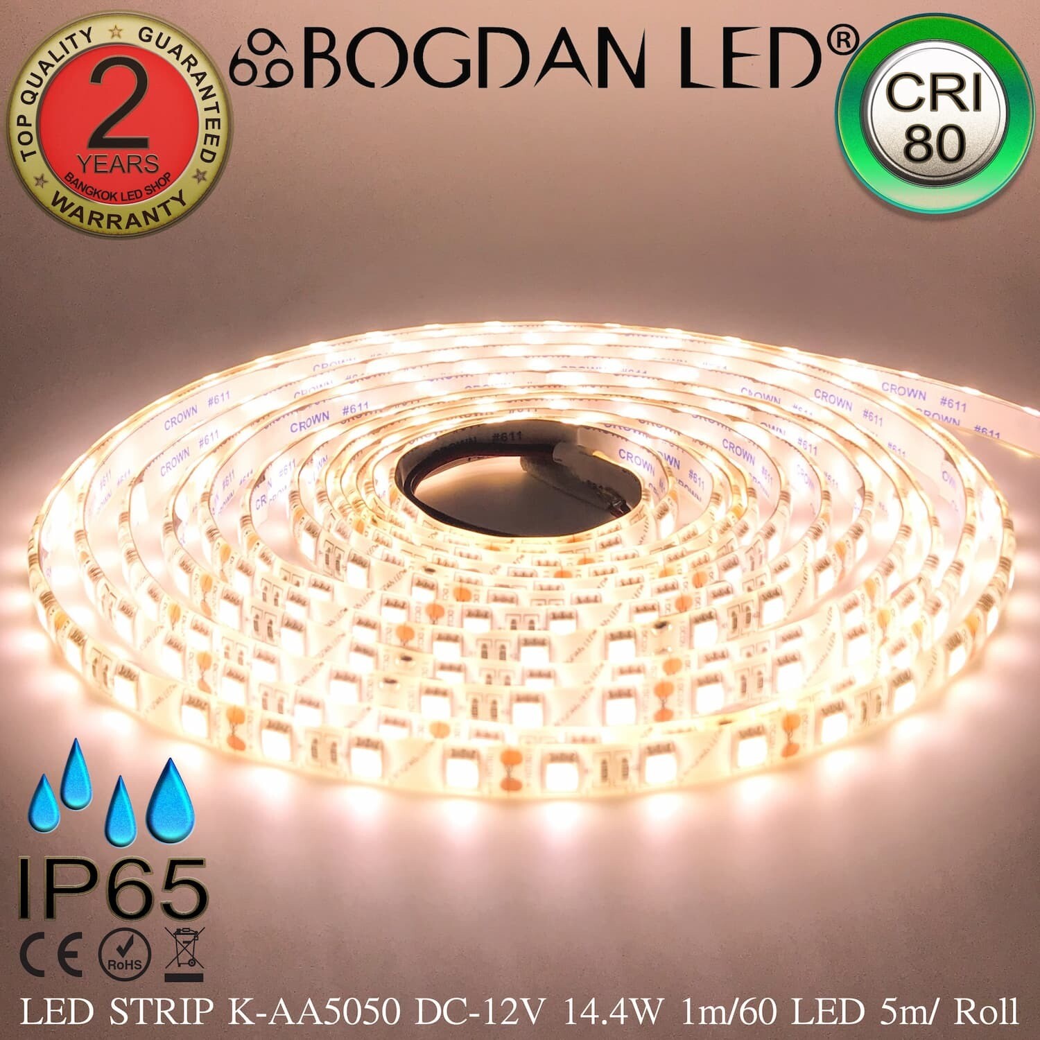 LED STRIP K-AA5050-4000K DC-12V IP65 BOGDAN LED LED STRIP K-AA5050-4000K DC-12V IP65 BOGDAN LED