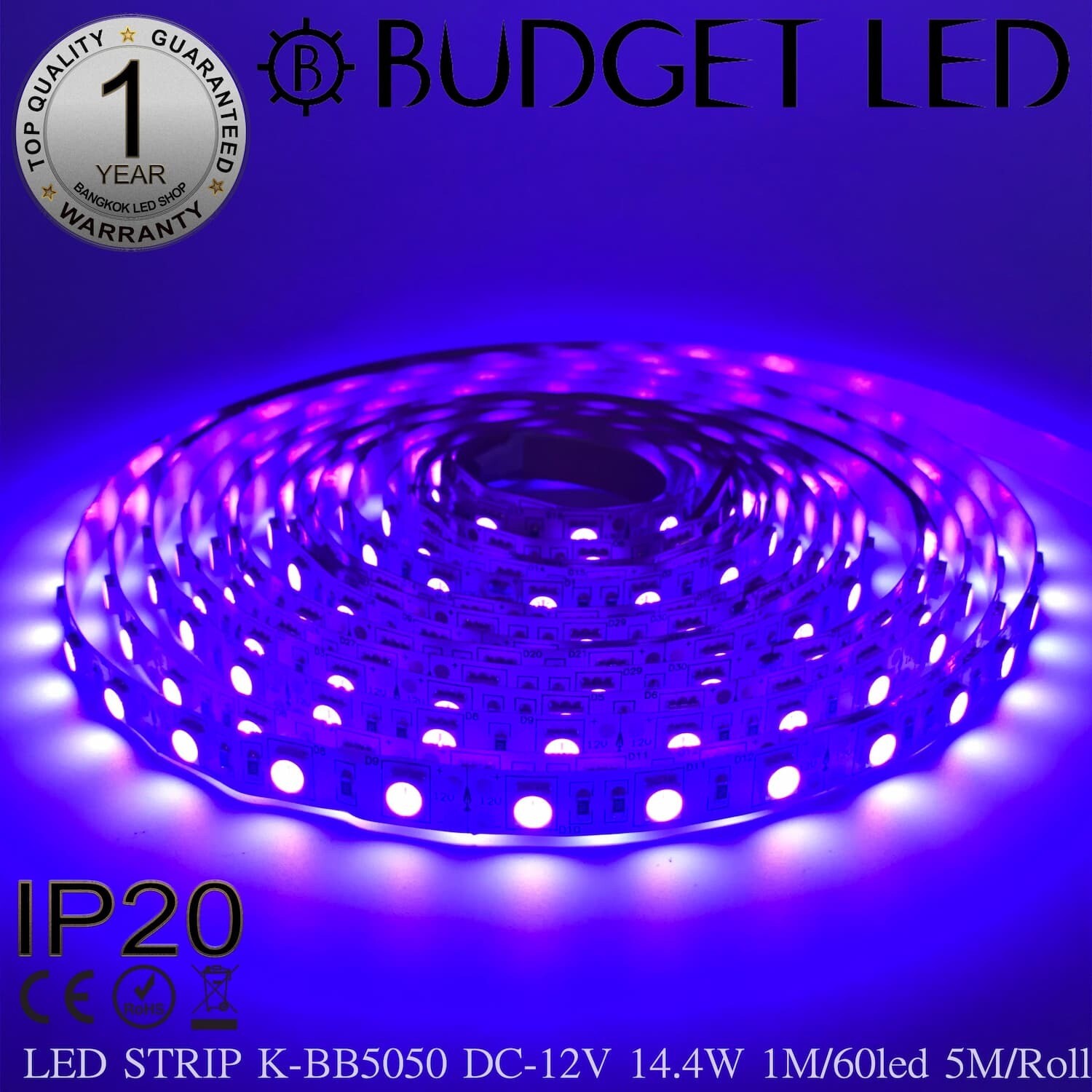 LED STRIP K-BB5050-UV DC-12V IP20 BUDGET LED LED STRIP K-BB5050-UV DC-12V IP20 BUDGET LED