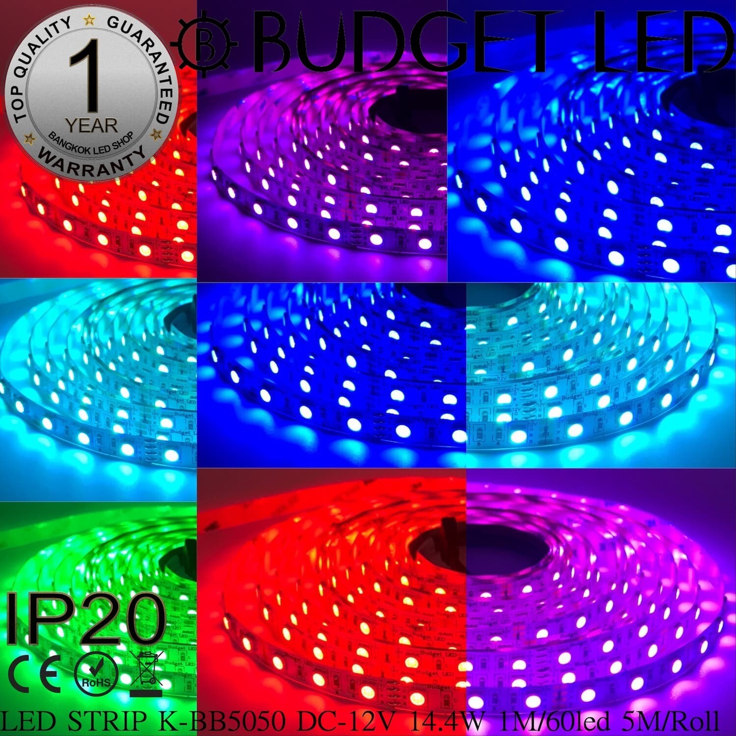 LED STRIP K-BB5050-RGB DC-12V IP20 BUDGET LED LED STRIP K-BB5050-RGB DC-12V IP20 BUDGET LED