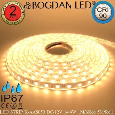LED STRIP K-AA5050-3000K DC-12V IP67 BOGDAN LED