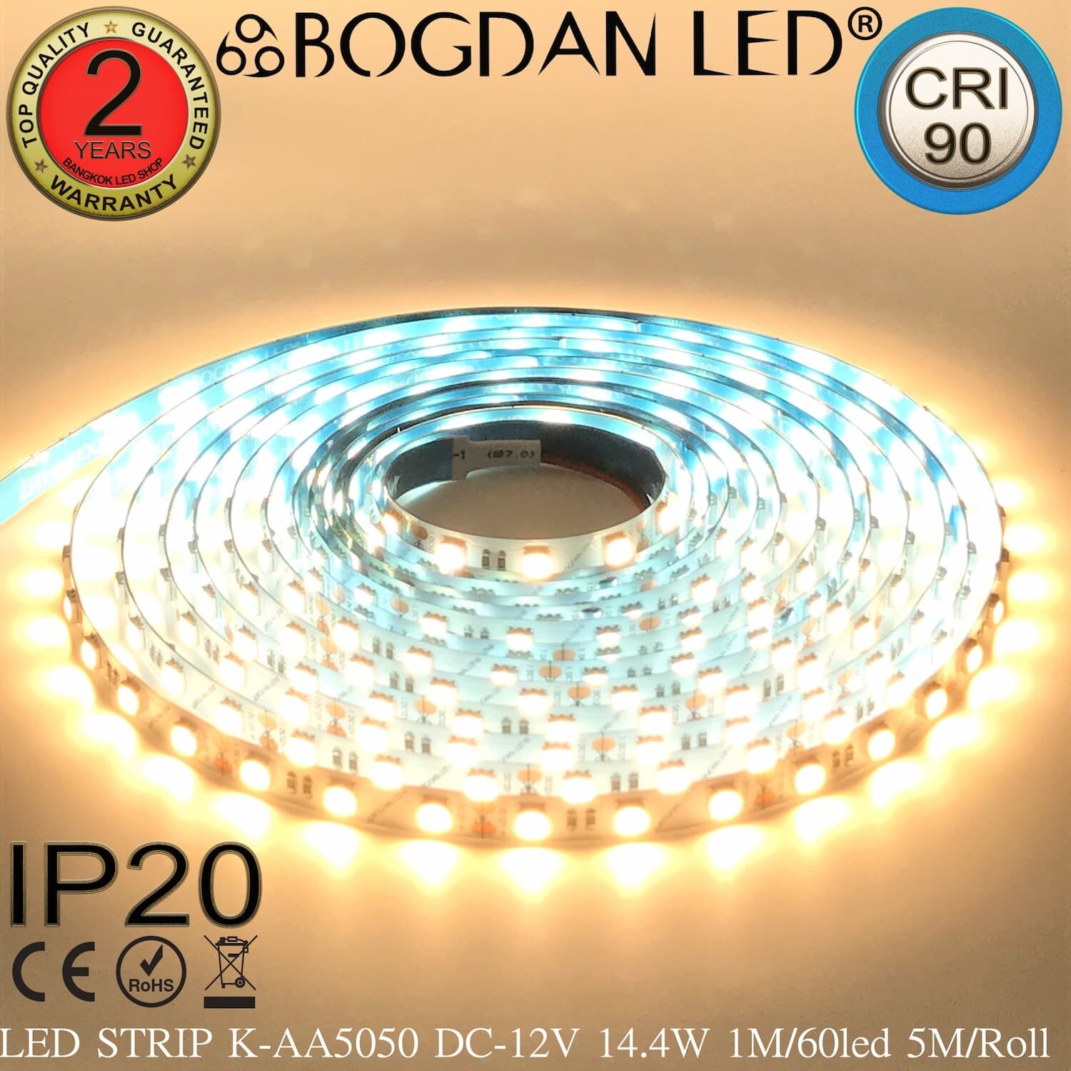LED STRIP K-AA5050-60-3000K DC-12V IP20 BOGDAN LED