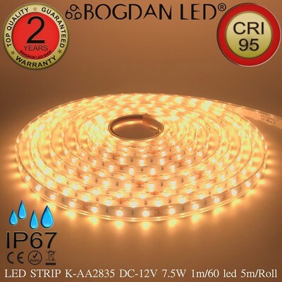 LED STRIP K-AA2835-60-2700K DC-12V IP67 BOGDAN LED