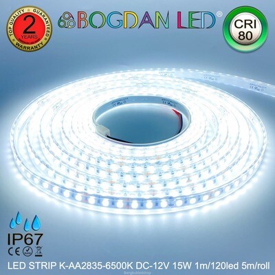 LED STRIP K-AA2835-120-6500K DC-12V IP67 BOGDAN LED