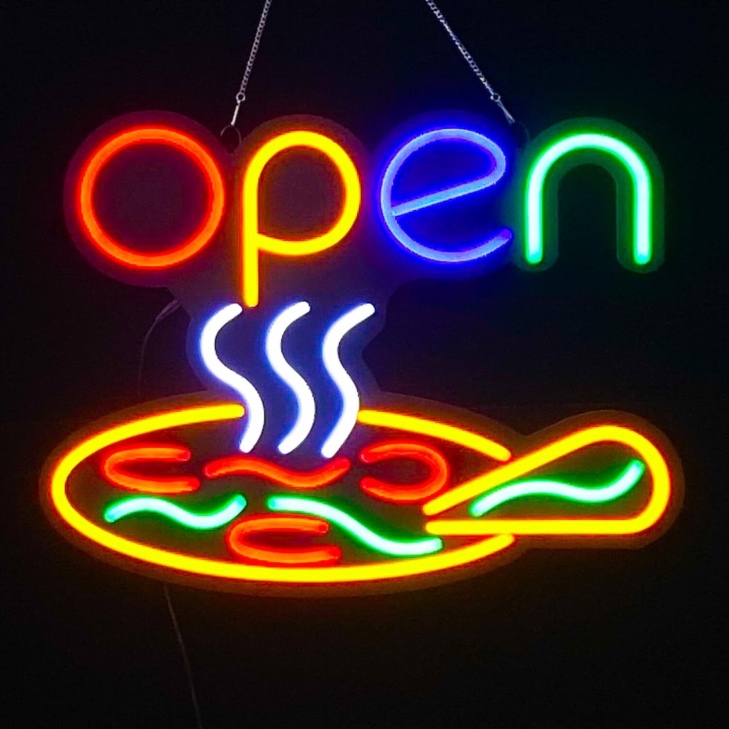 LED NEON SIGN BOARD OPEN pizza