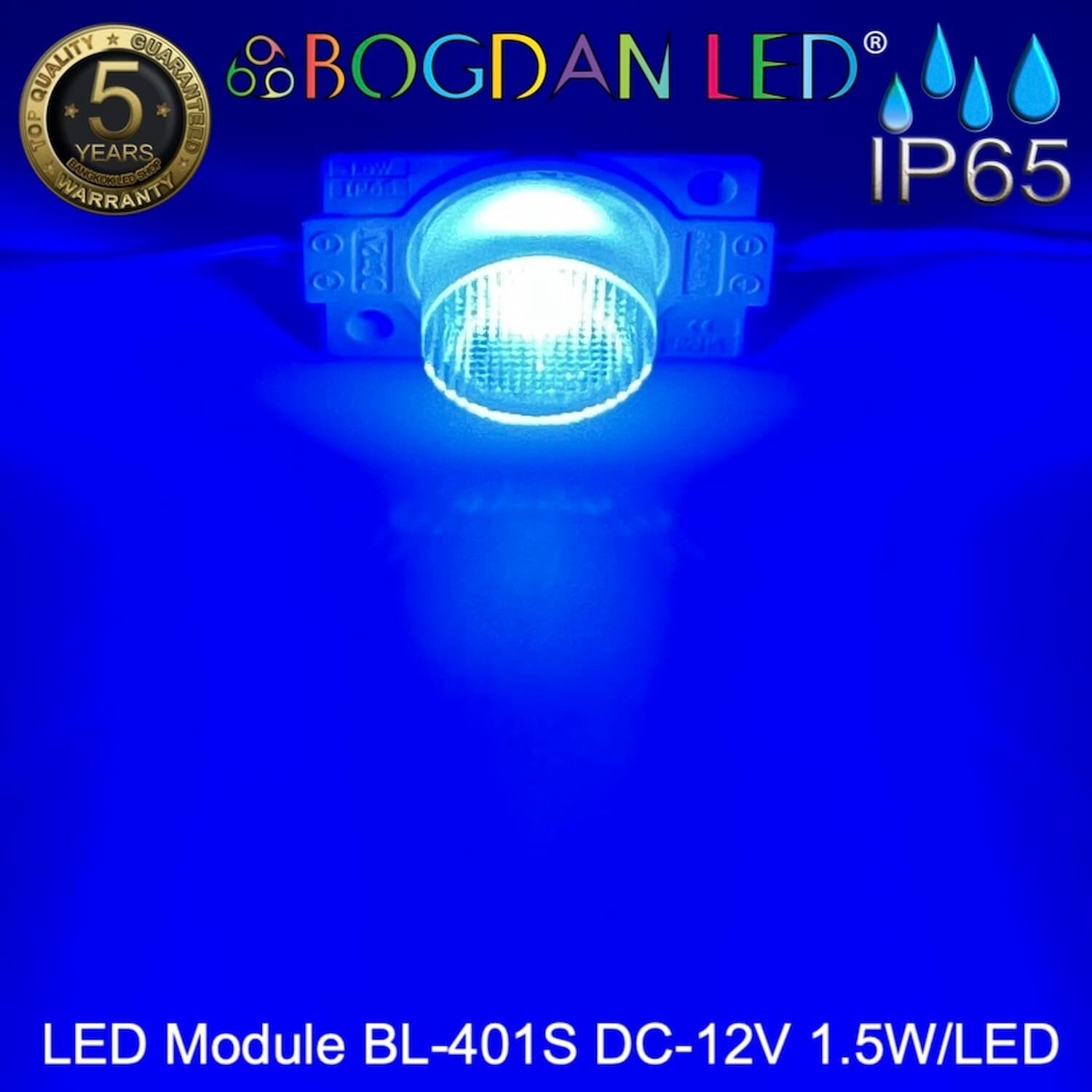 Led Module BL-401S-B Blue 12V 1.5W have lenses Led Module BL-401S-B Blue 12V 1.5W have lenses