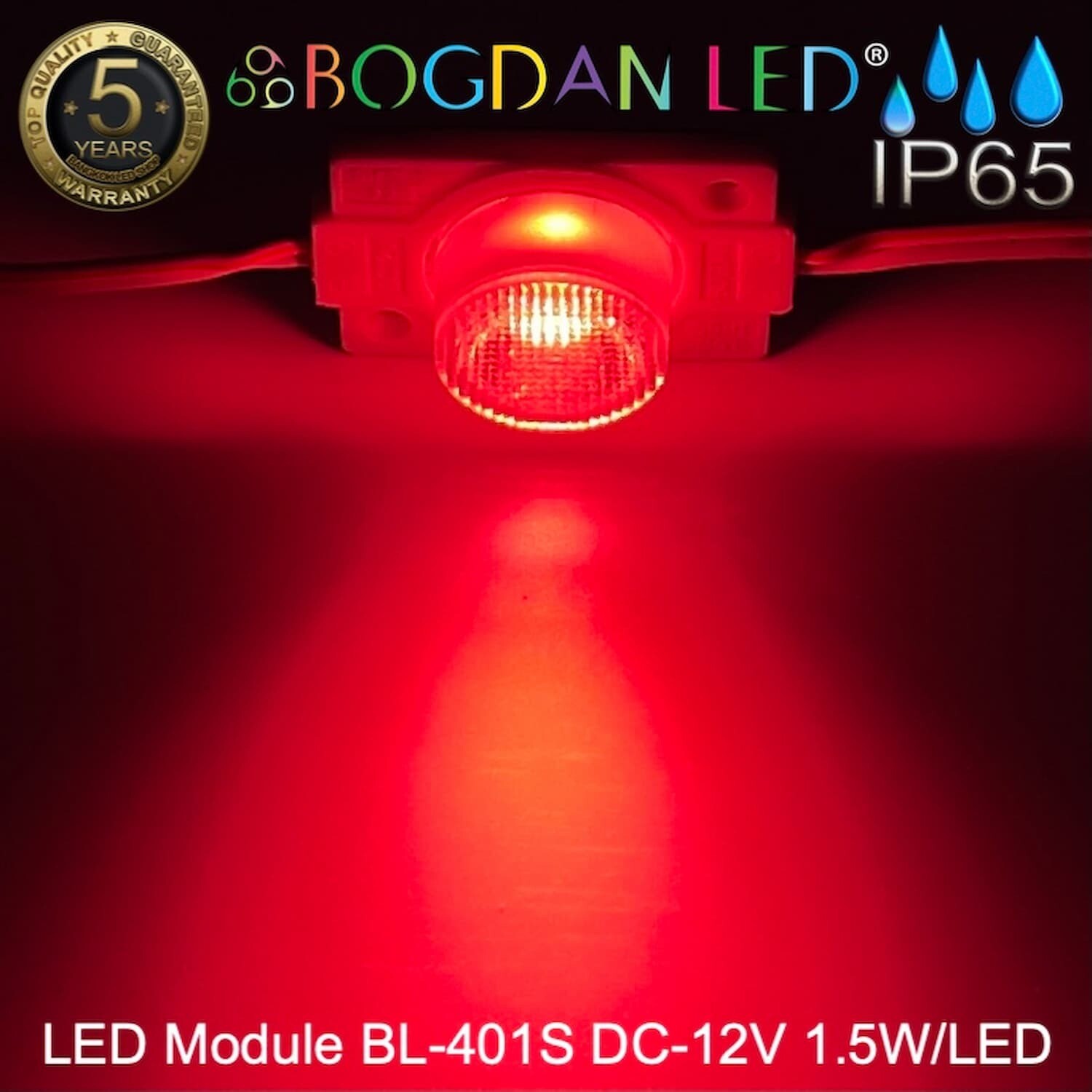 Led Module BL-401S-R Red 12V 1.5W have lenses Led Module BL-401S-R Red 12V 1.5W have lenses