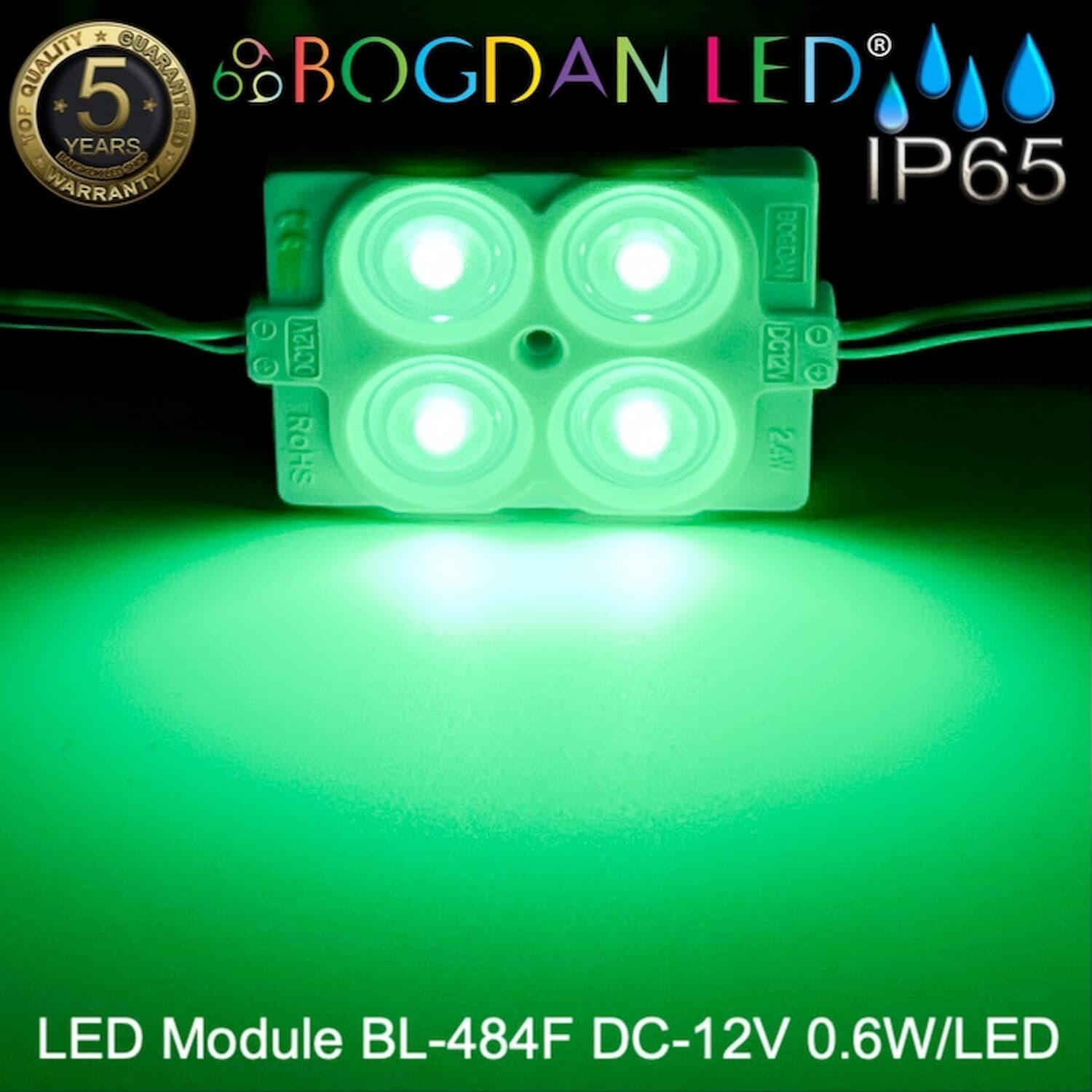Led Module BL-484F-G สีเขียว Green 12V 2.4W