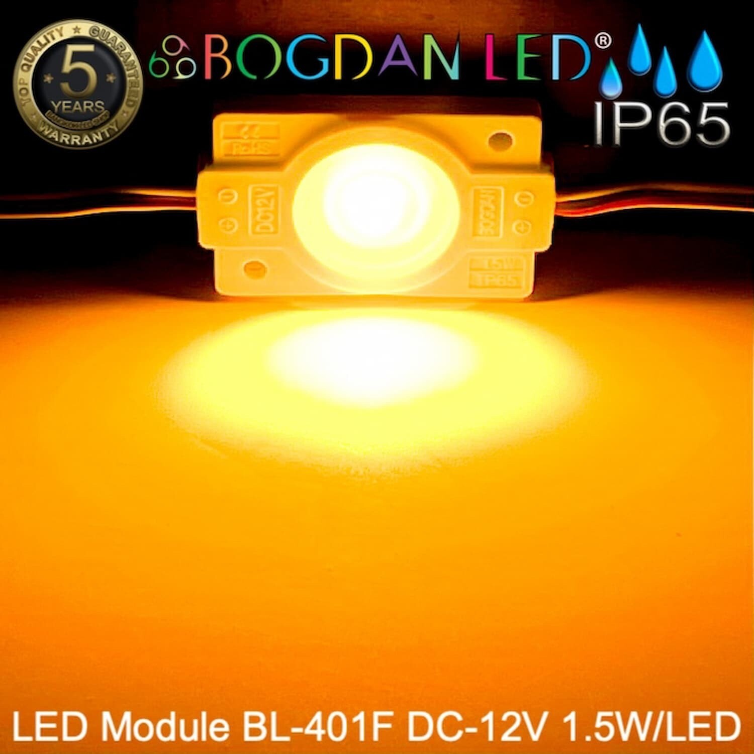 Led Module 2835 BL-401F-Y  Yellow 12V 1.5W