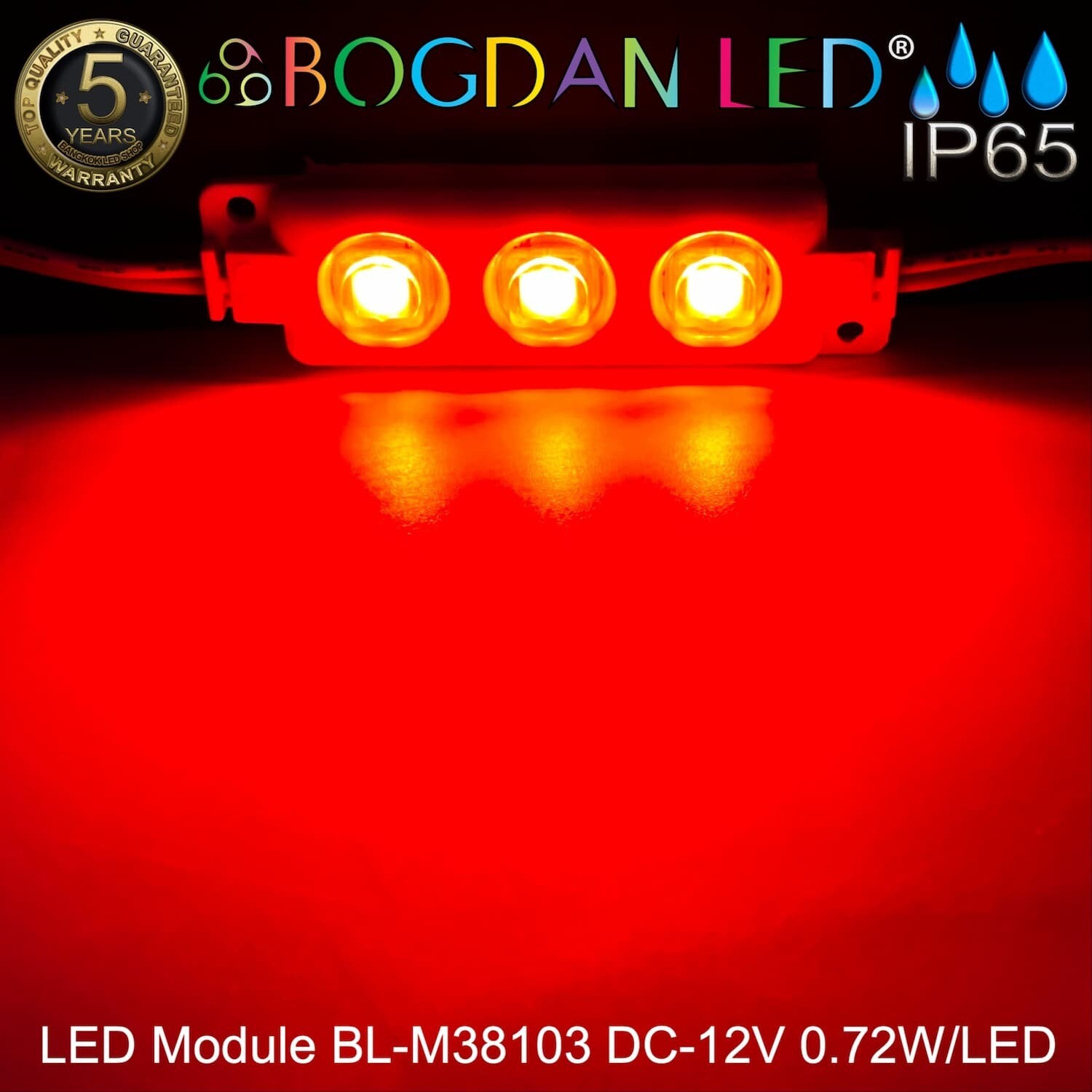 LED Module 5050 BL-M38103BF-50T-3-R  Red 12V 0.72W