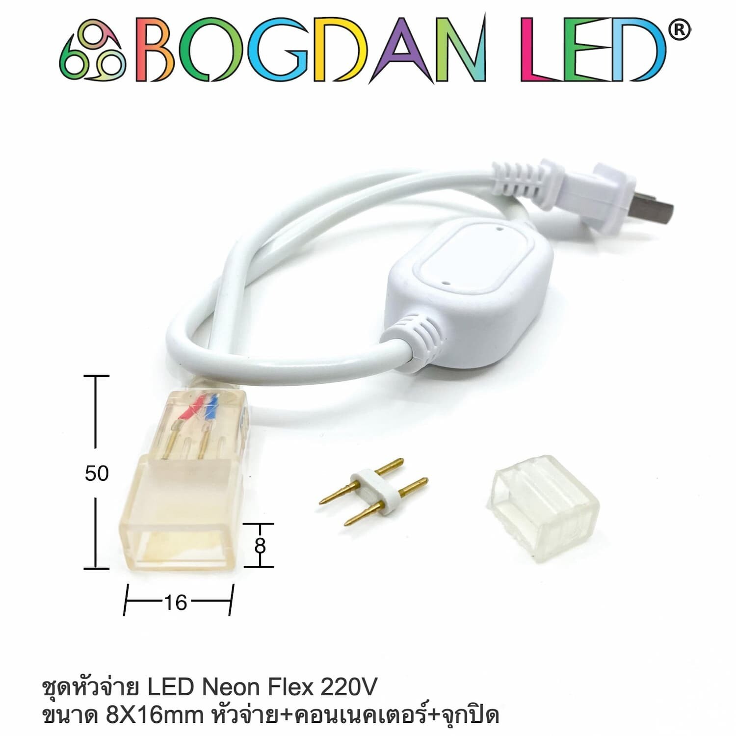 Power Chord LED Neon Flex 220V 8x16mm