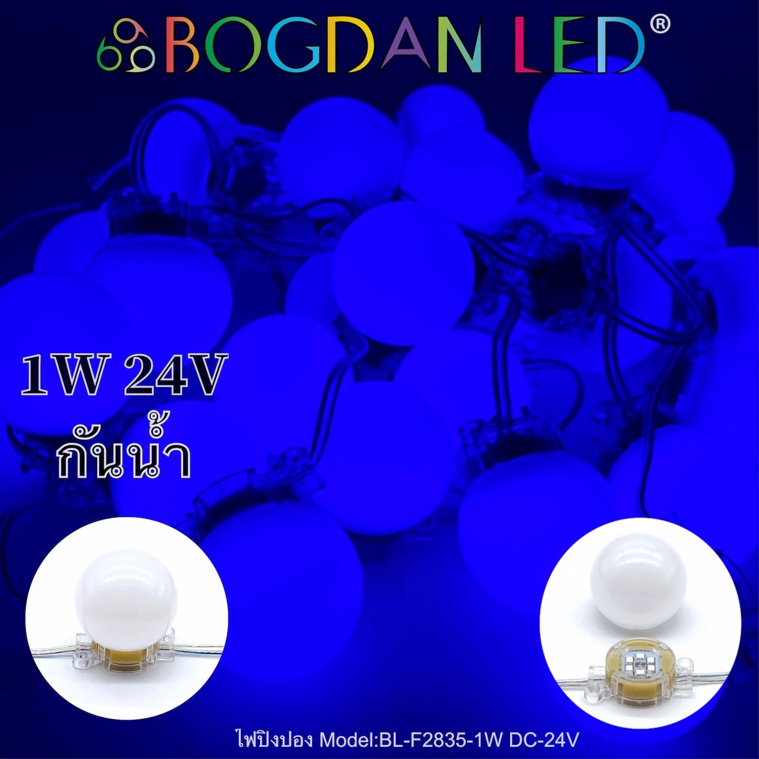 LED Module BL-F2835-1W-B DC-24V Blue BOGDAN LED