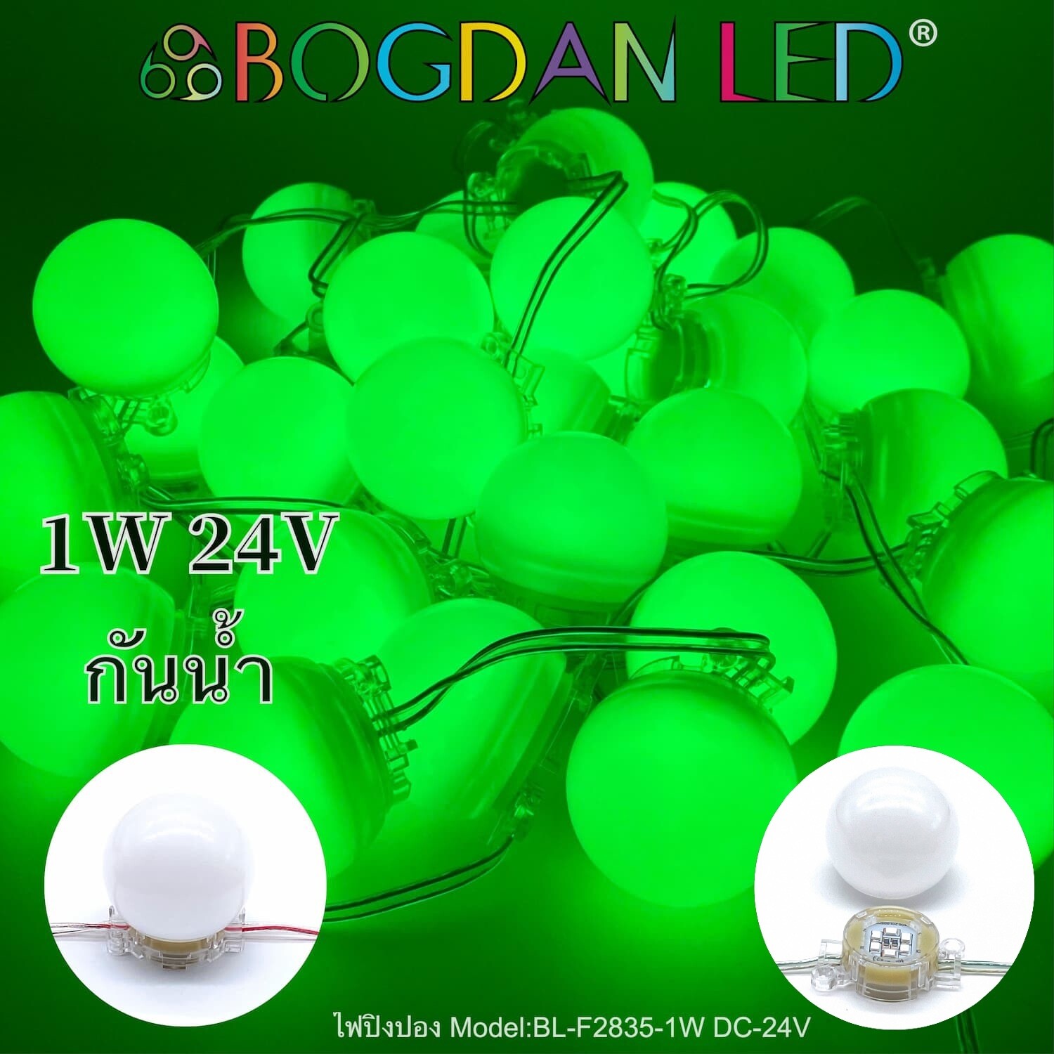 LED Module BL-F2835-1W-G DC-24V Green BOGDAN LED