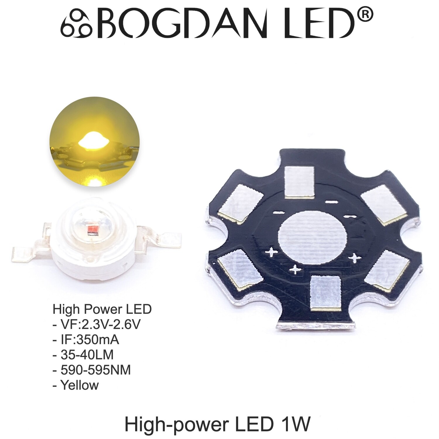 High Power LED 1W Yellow