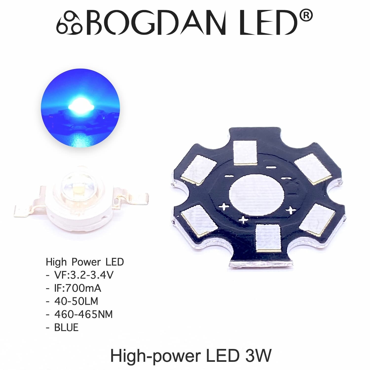 High Power LED 3W Blue