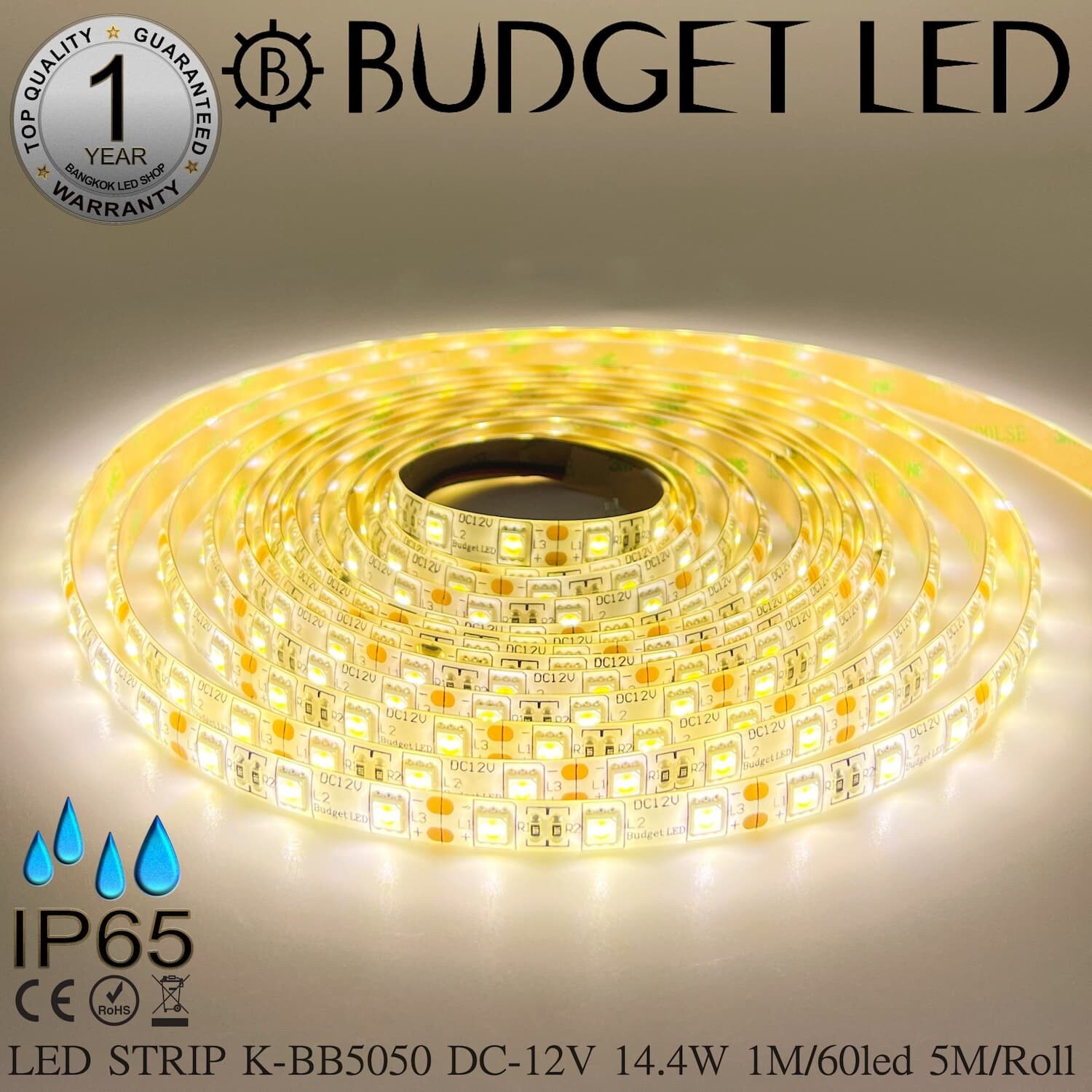 LED STRIP K-BB5050-4000K DC-12V IP65 BUDGET LED LED STRIP K-BB5050-4000K DC-12V IP65 BUDGET LED