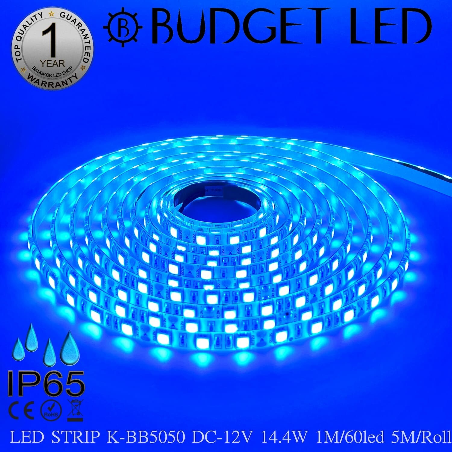 LED STRIP K-BB5050-Blue Ice DC-12V IP65 BUDGET LED